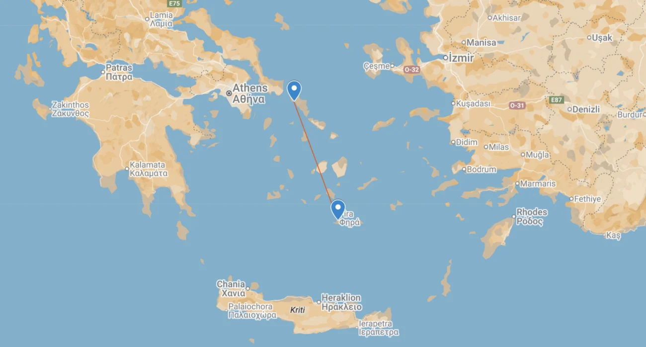 Ferry from Andros to Santorini